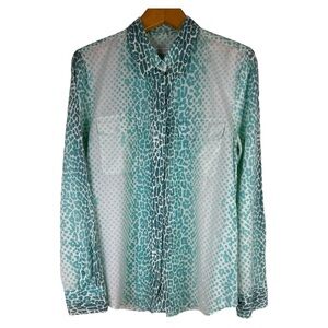 Equipment Femme Ombre Green Animal Print Top – Size Large